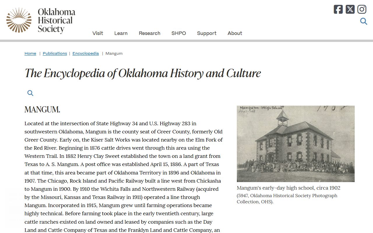 Greer County probate records office at the Mangum courthouse in Oklahoma